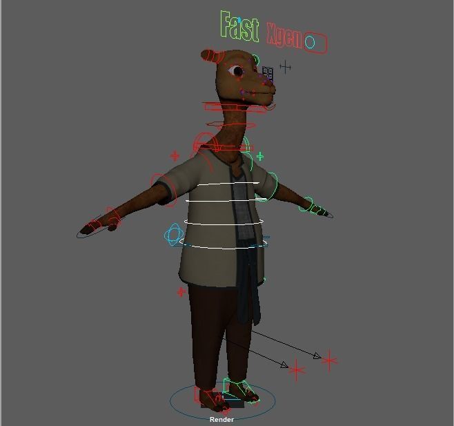 Cartoon Camel Rigged 3D model_30