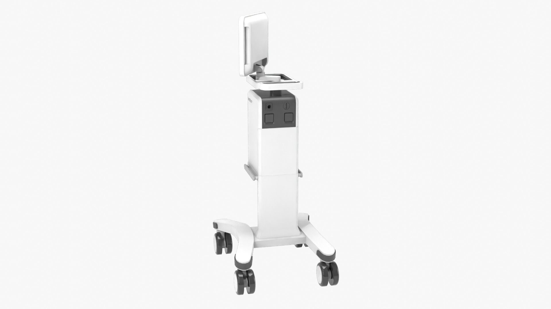 Ventilator medical cart with monitor Low-poly 3D model_5