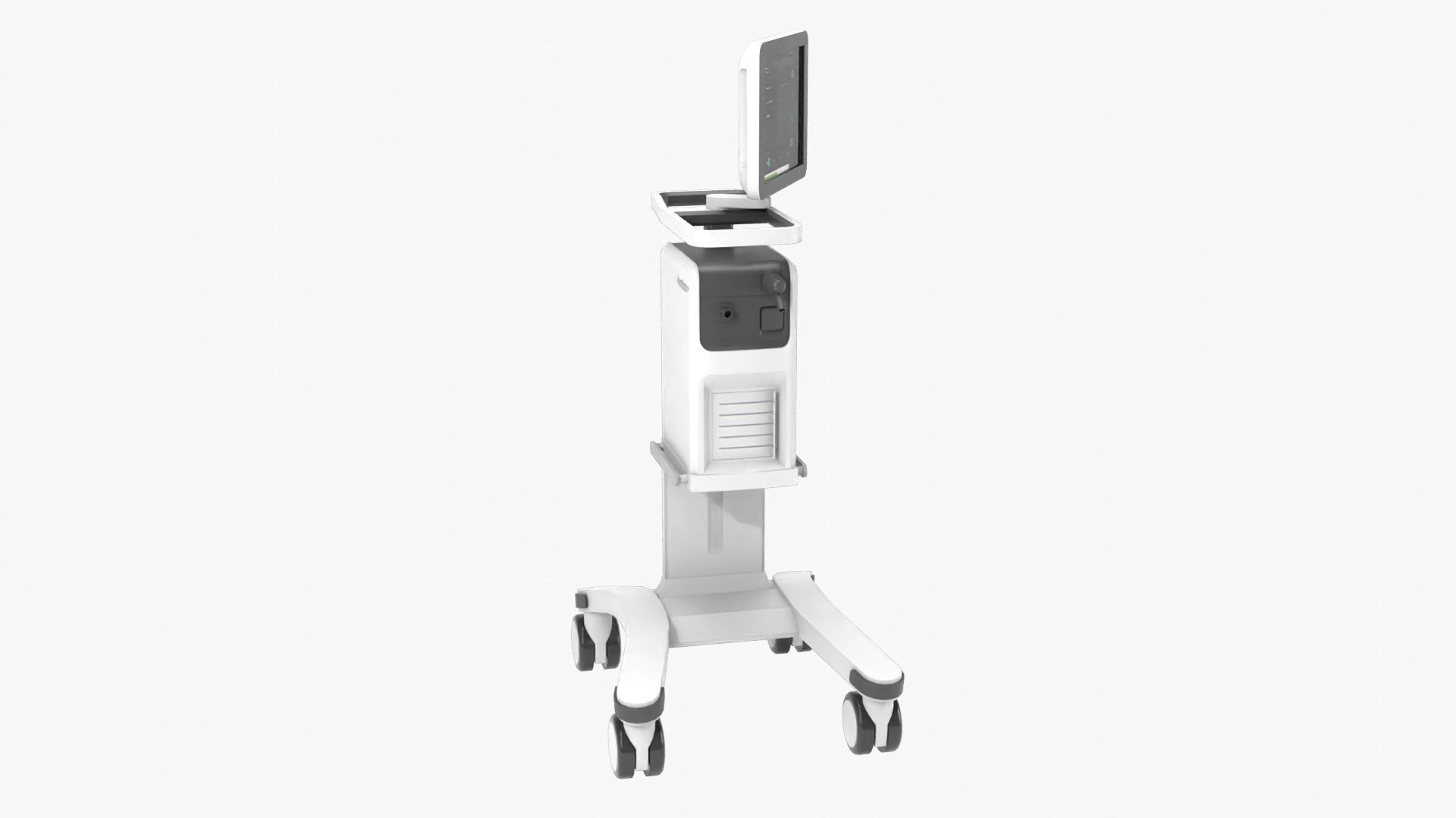 Ventilator medical cart with monitor Low-poly 3D model_11