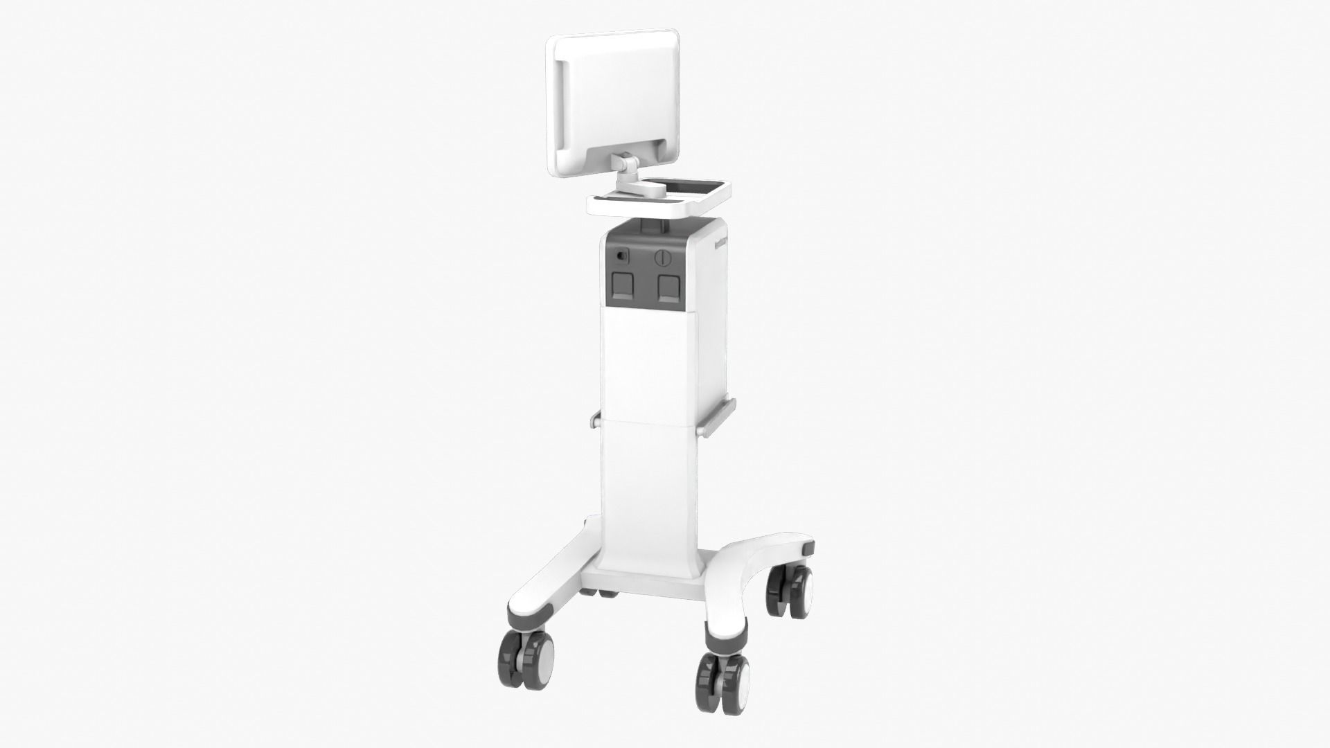 Ventilator medical cart with monitor Low-poly 3D model_6