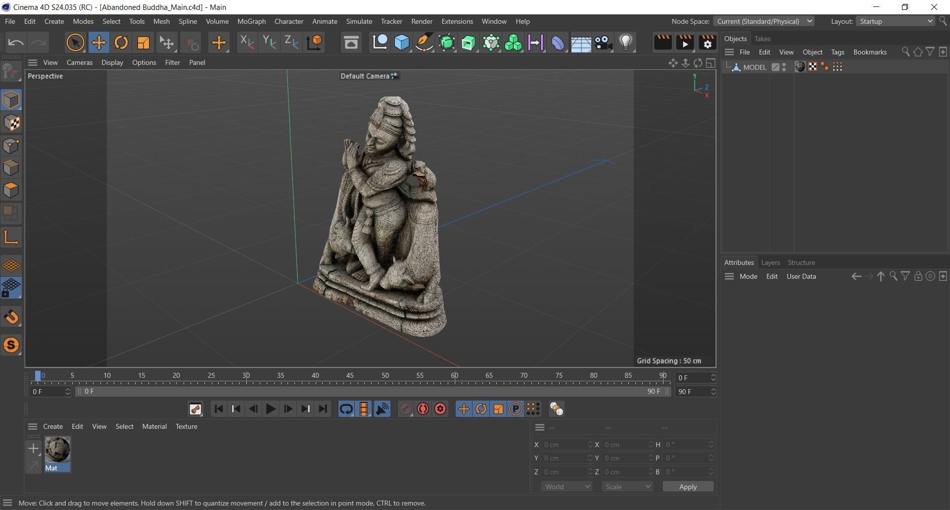 Abandoned Wooden Budha Low-poly 3D model_15