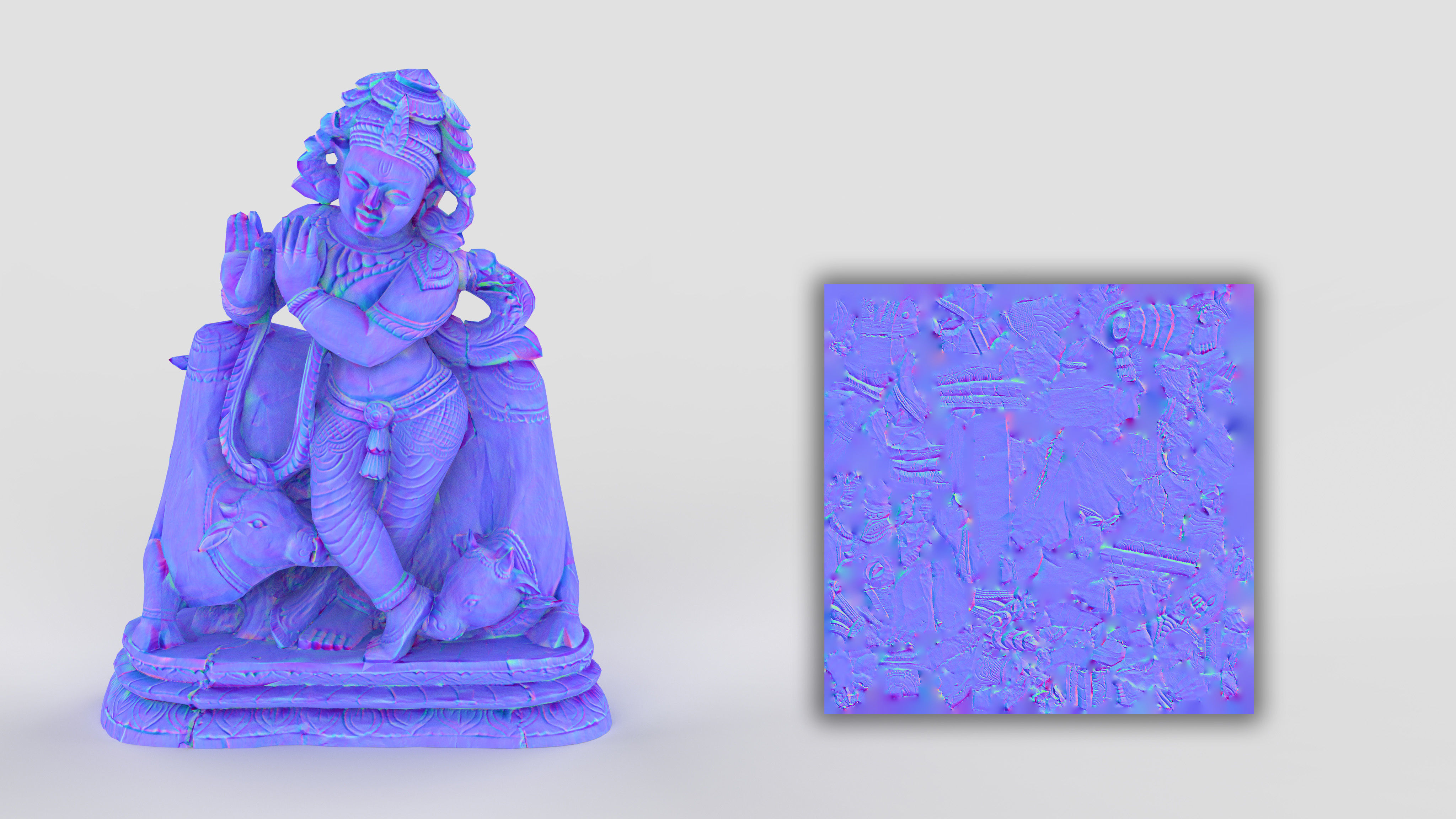 Abandoned Wooden Budha Low-poly 3D model_9