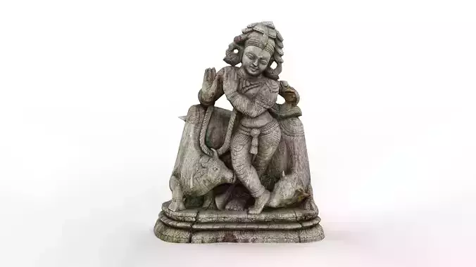 Abandoned Wooden Budha Low-poly 3D model