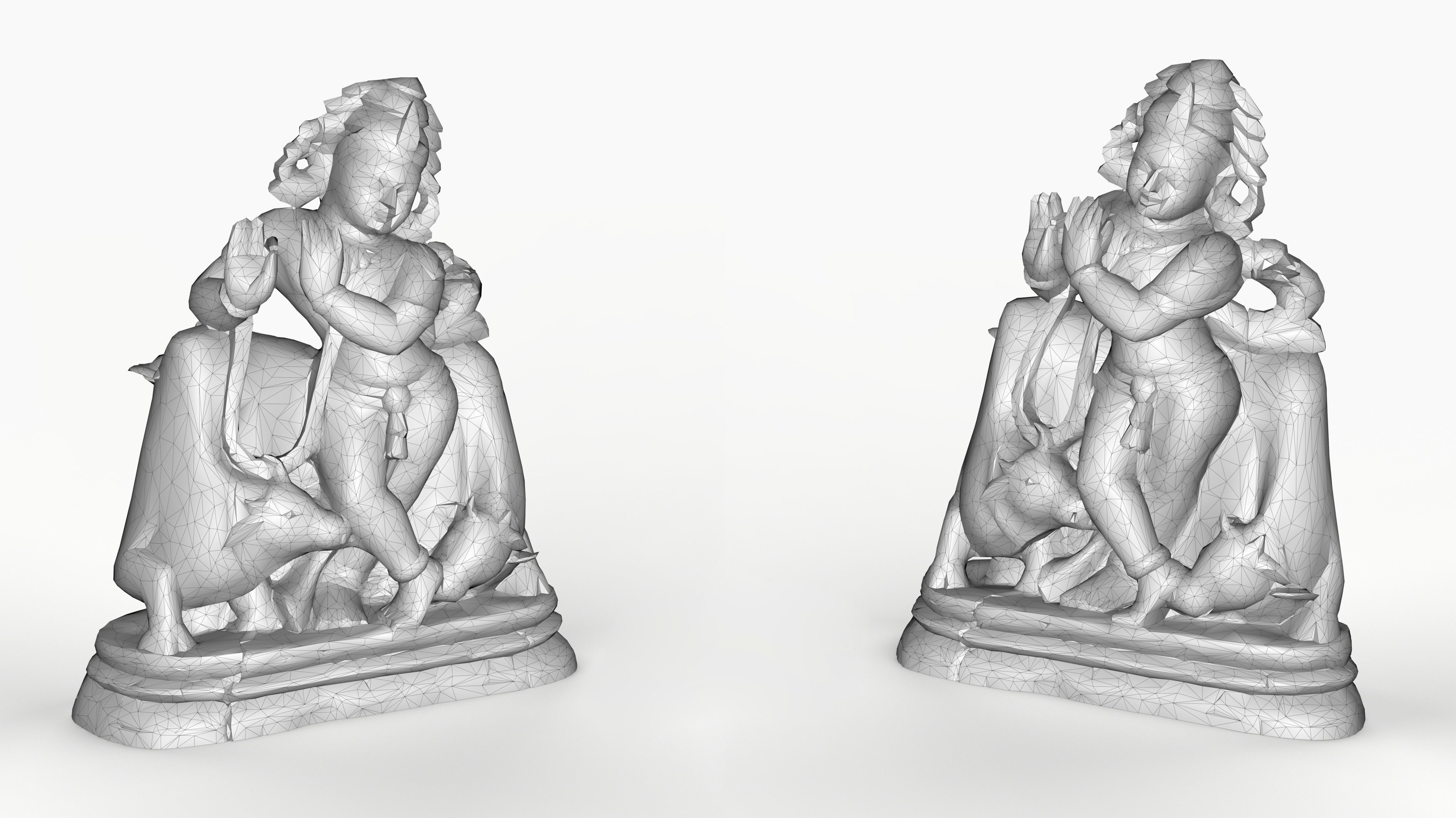 Abandoned Wooden Budha Low-poly 3D model_11