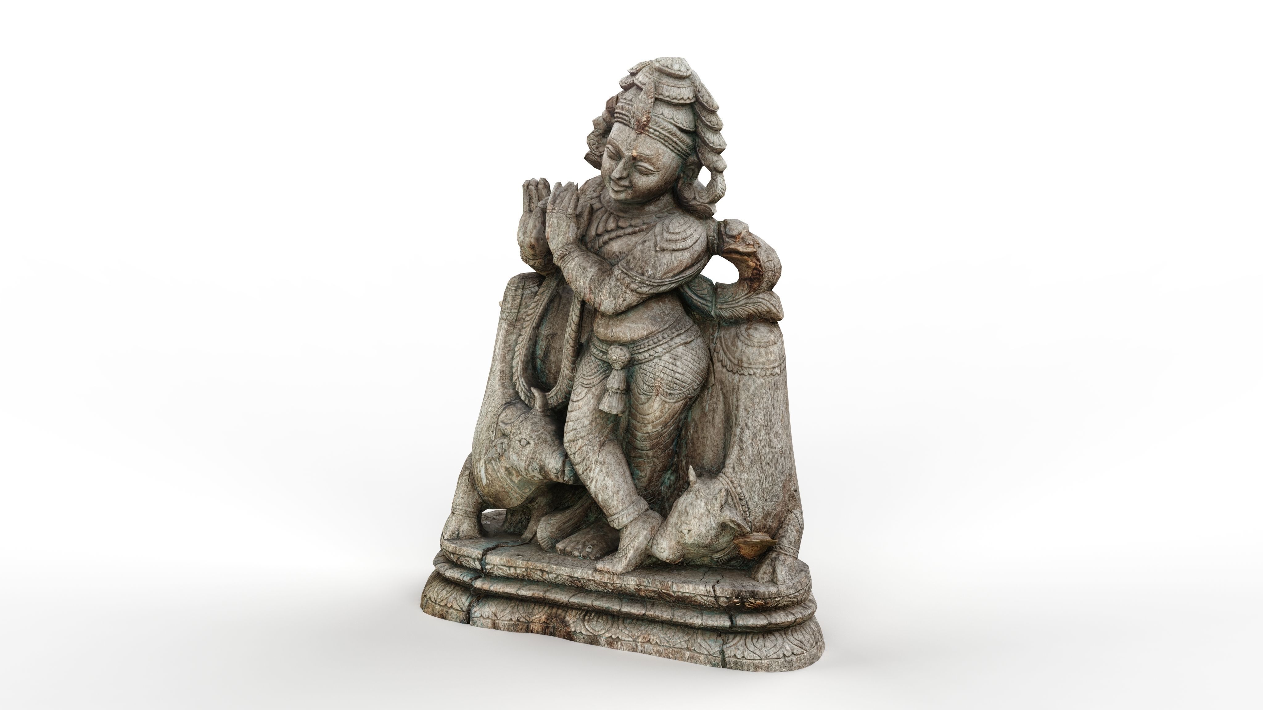 Abandoned Wooden Budha Low-poly 3D model_2