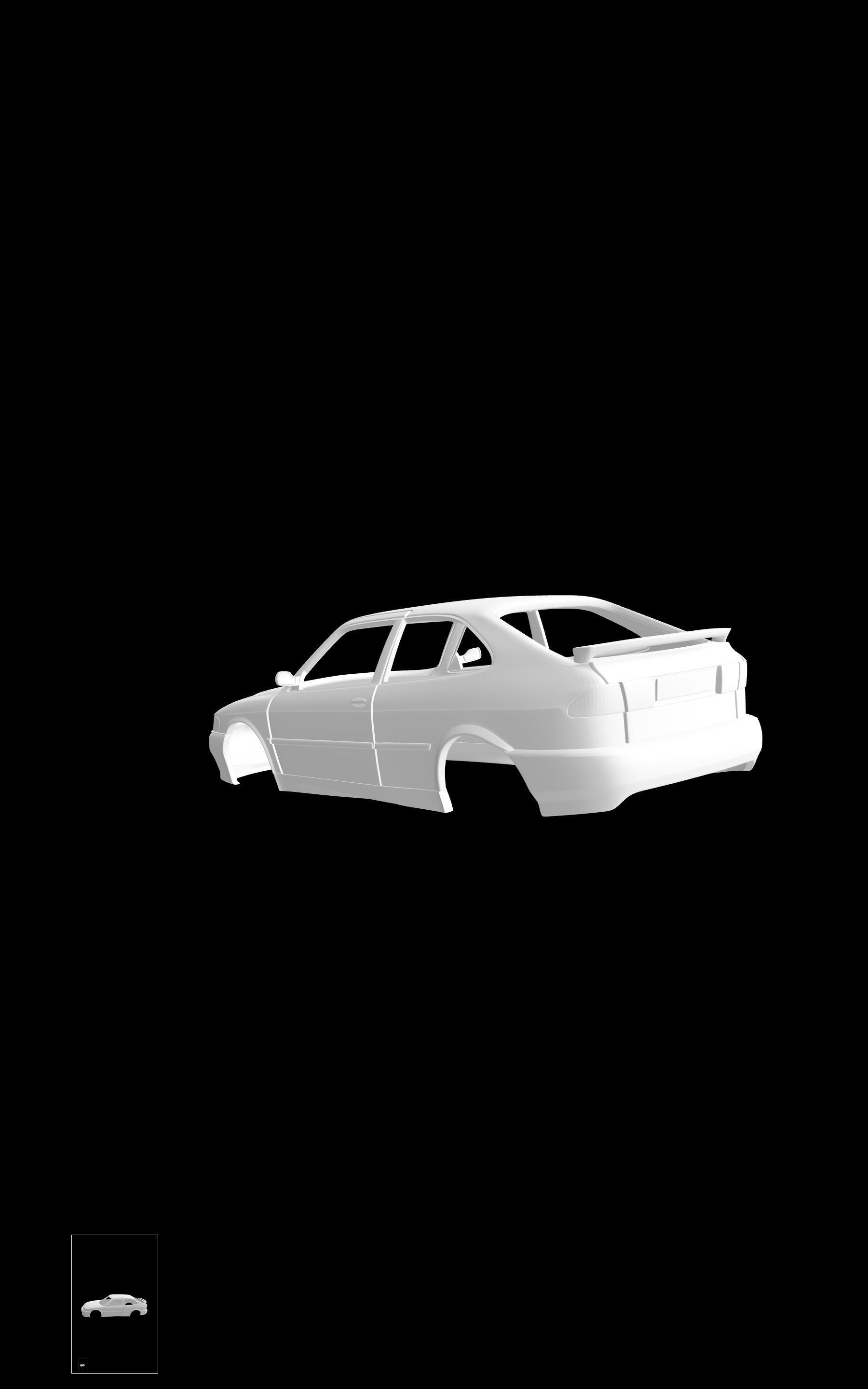 SAAB 9-3 viggen 3D print model_2