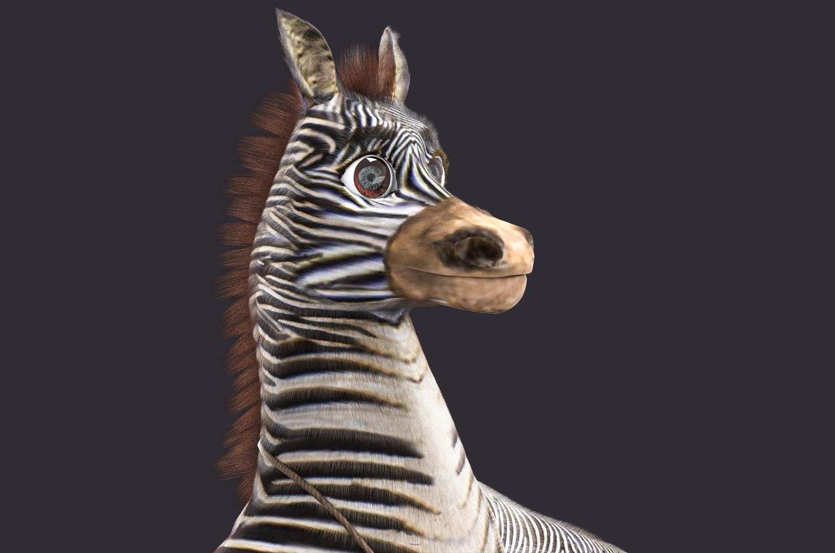 Cartoon Donkey Rigged 3D model_14