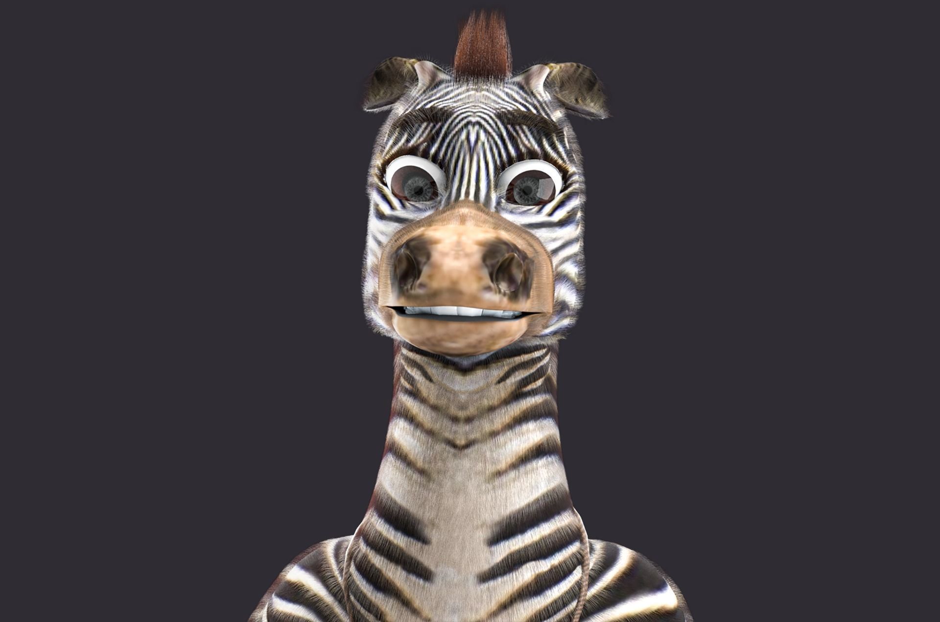 Cartoon Donkey Rigged 3D model_2