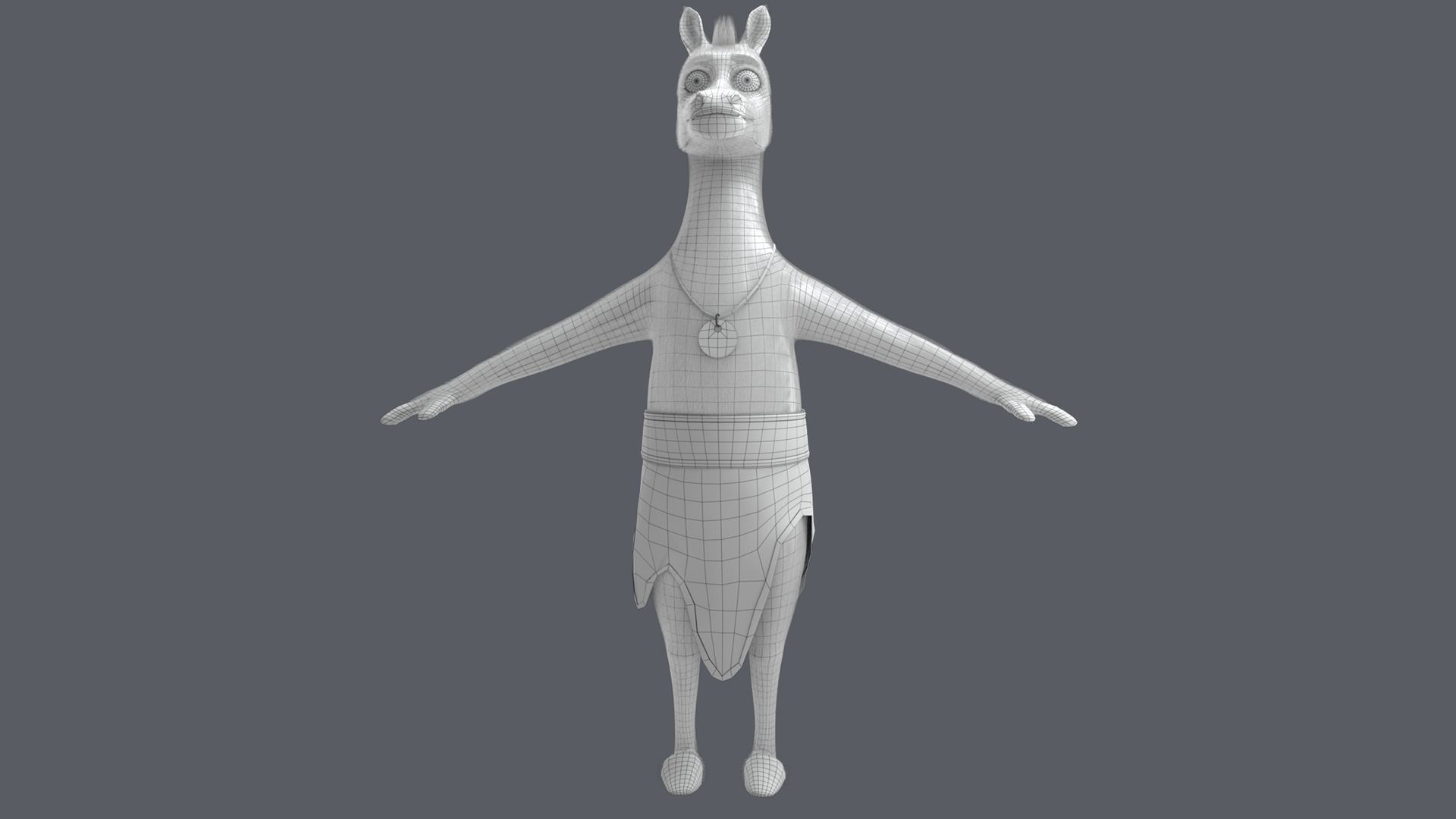 Cartoon Donkey Rigged 3D model_21