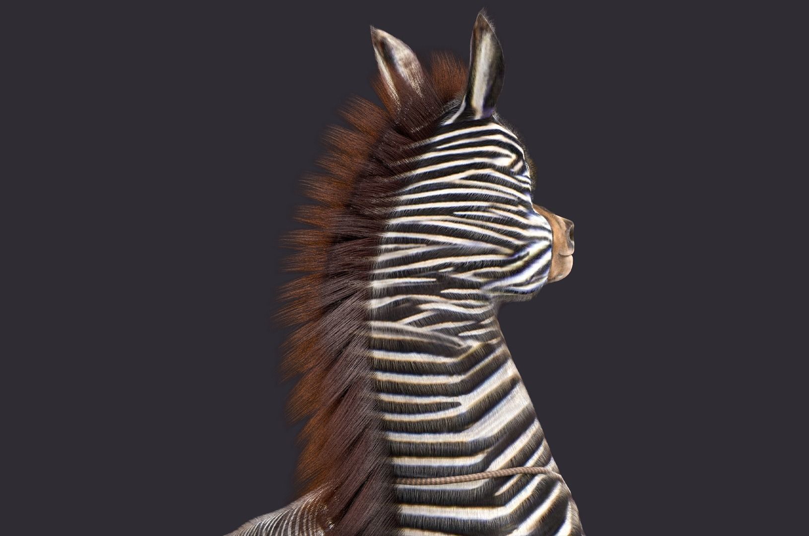 Cartoon Donkey Rigged 3D model_16