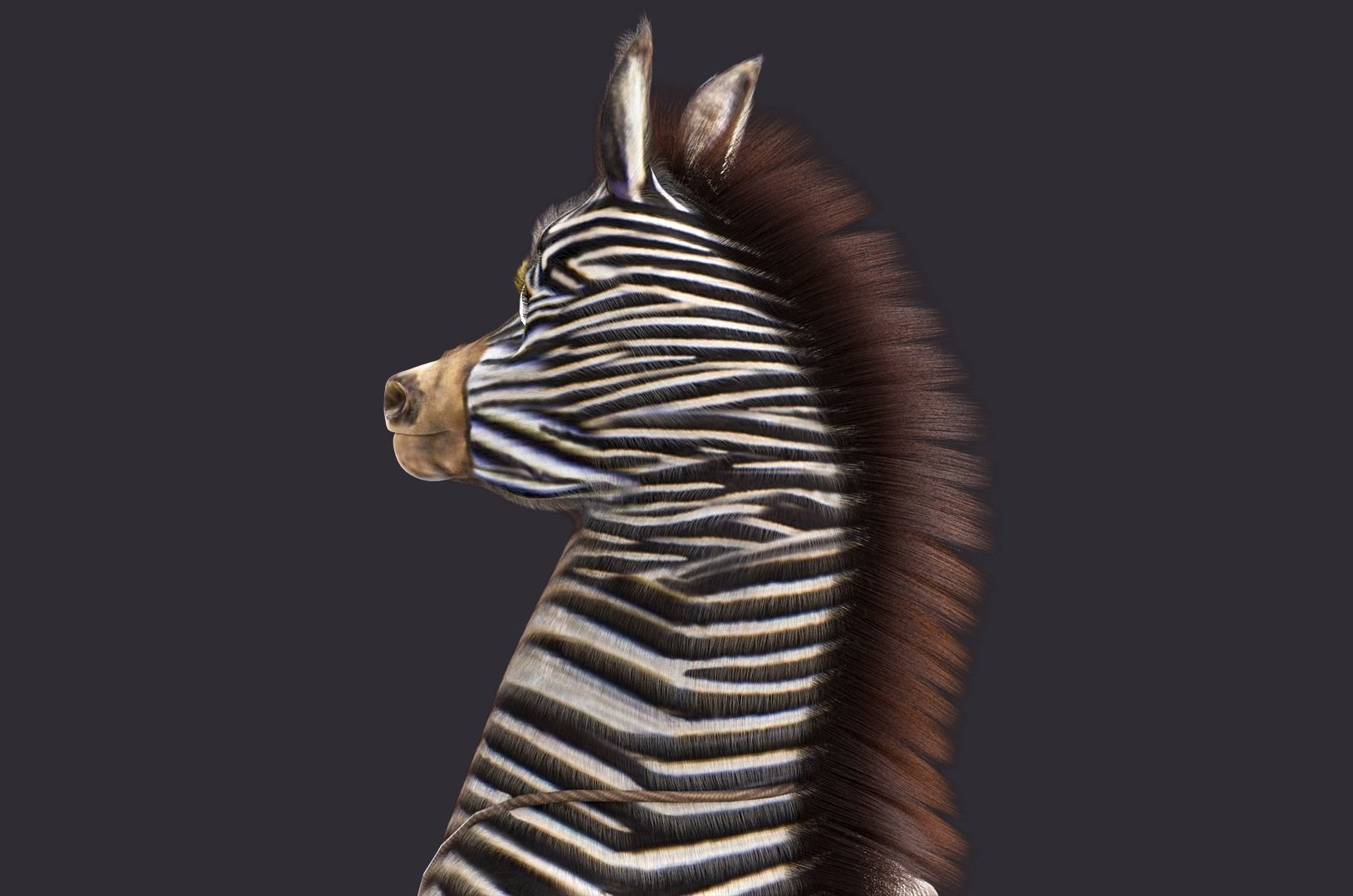 Cartoon Donkey Rigged 3D model_18