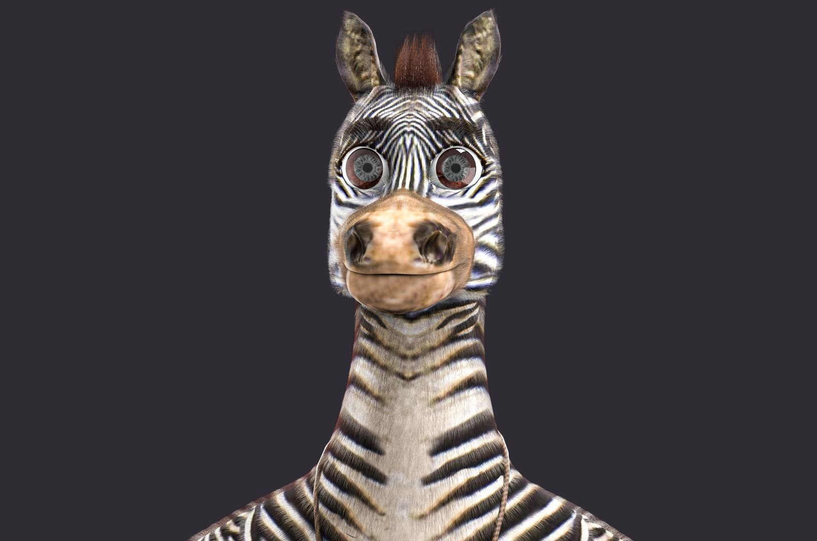 Cartoon Donkey Rigged 3D model_13
