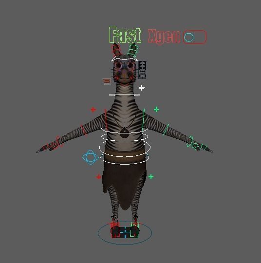 Cartoon Donkey Rigged 3D model_30