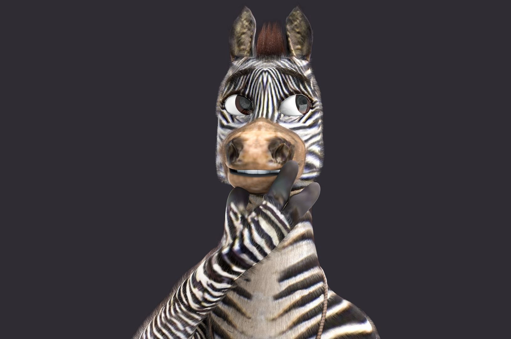 Cartoon Donkey Rigged 3D model_3