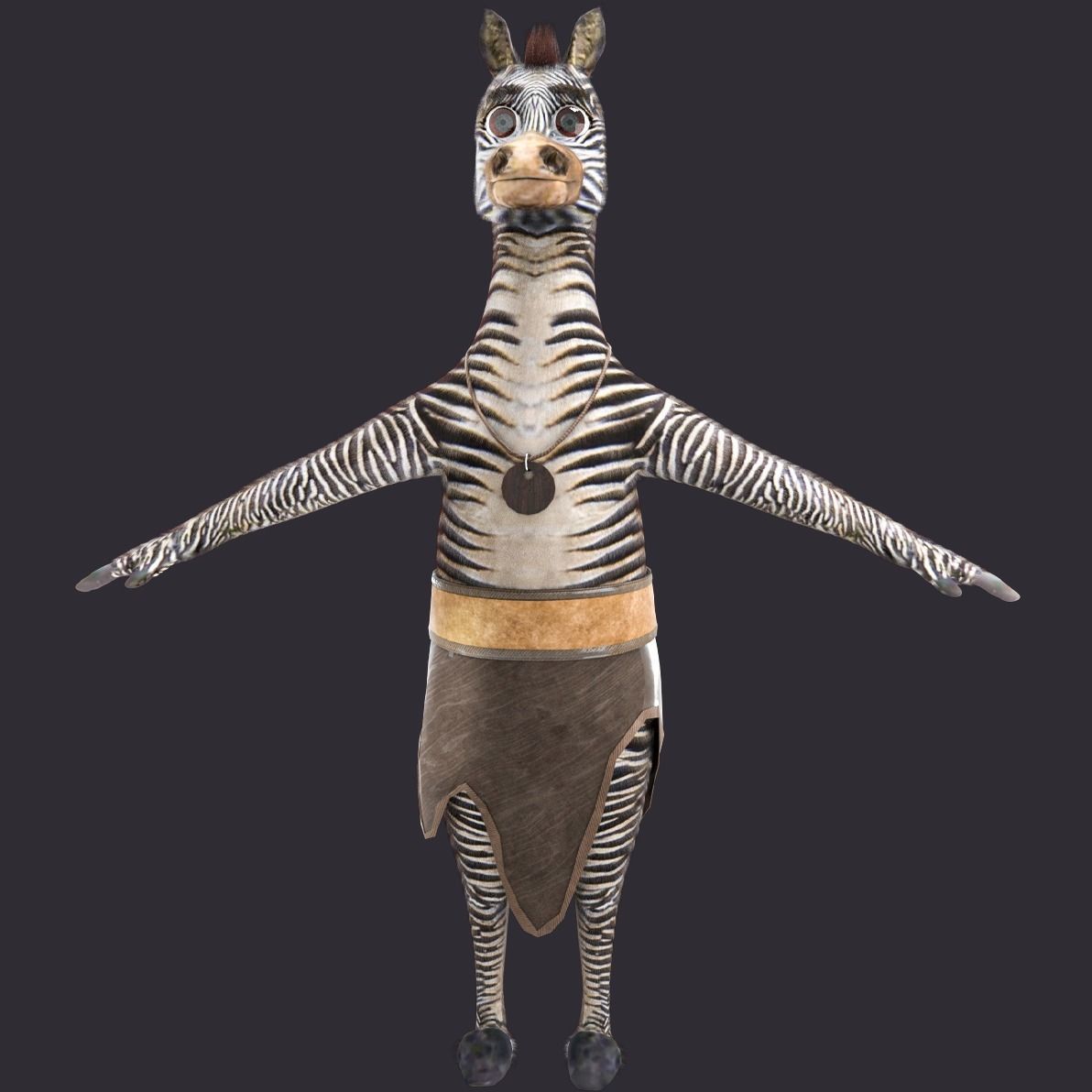 Cartoon Donkey Rigged 3D model_6