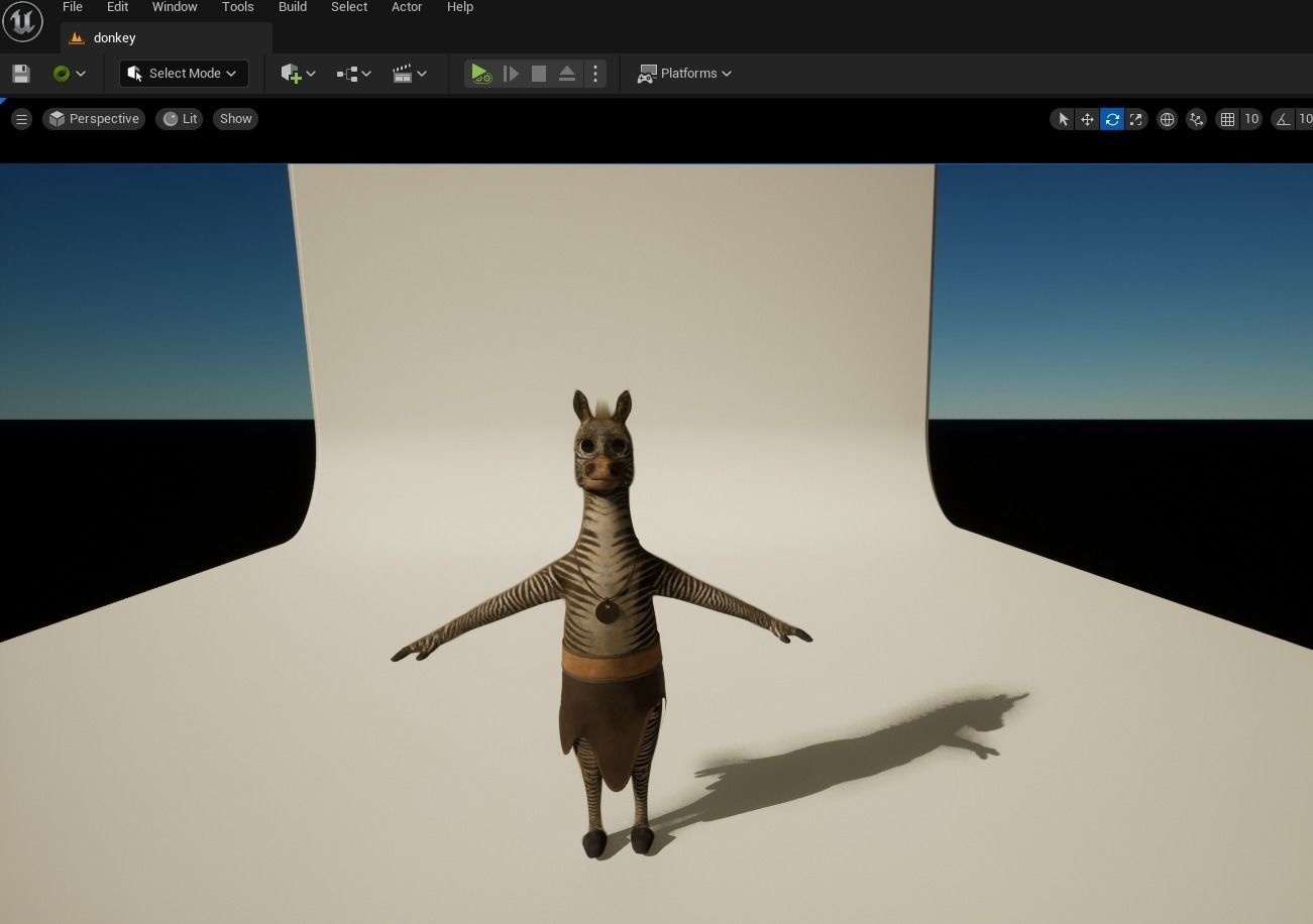 Cartoon Donkey Rigged 3D model_20