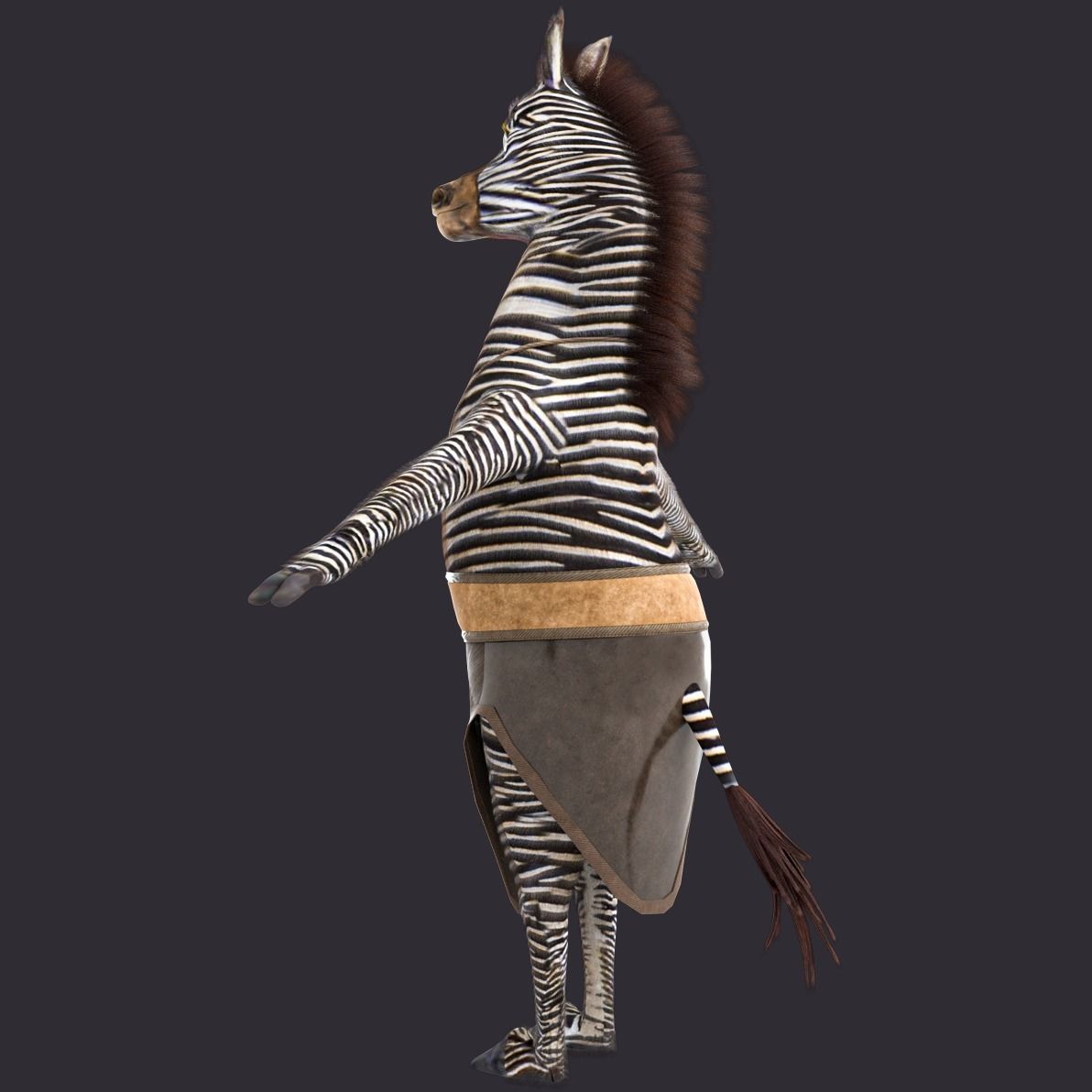 Cartoon Donkey Rigged 3D model_11