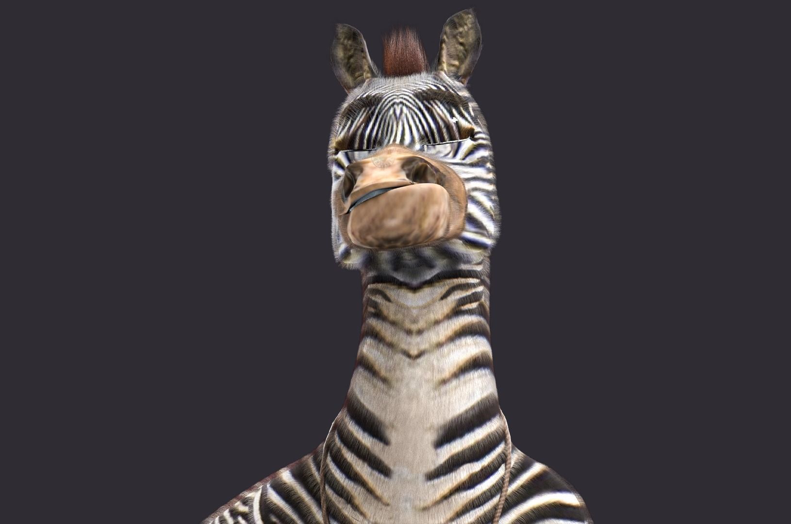 Cartoon Donkey Rigged 3D model_5