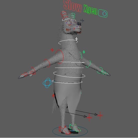 Cartoon Donkey Rigged 3D model_28