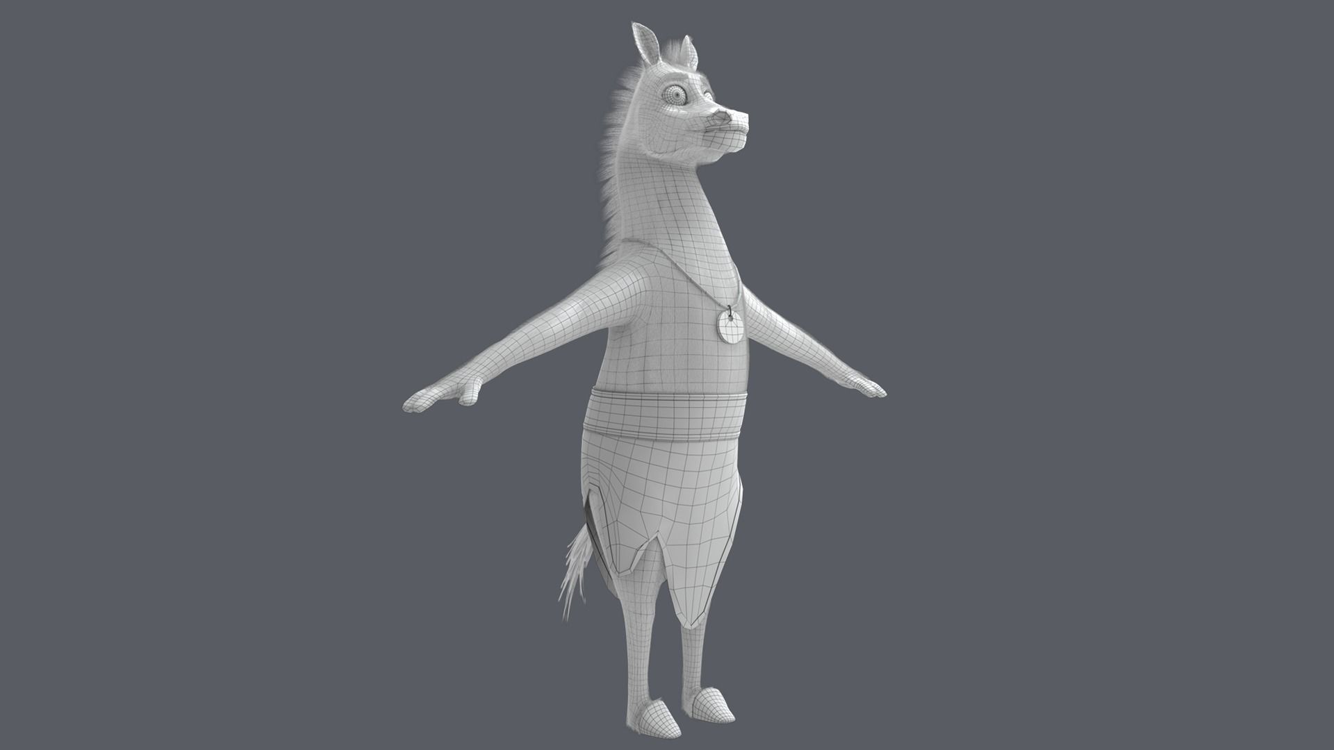 Cartoon Donkey Rigged 3D model_22