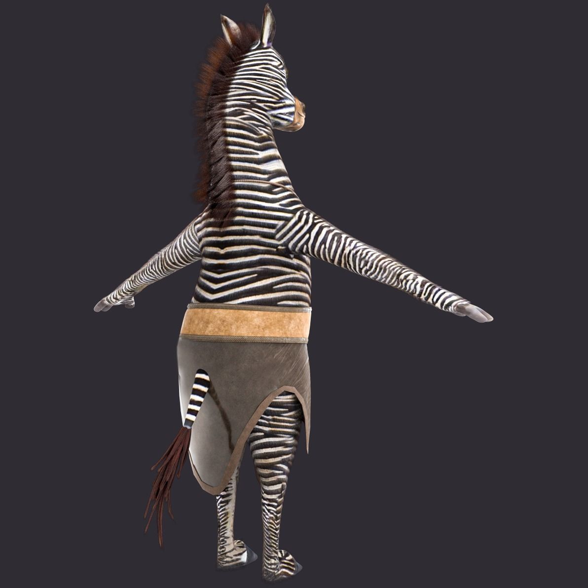 Cartoon Donkey Rigged 3D model_9