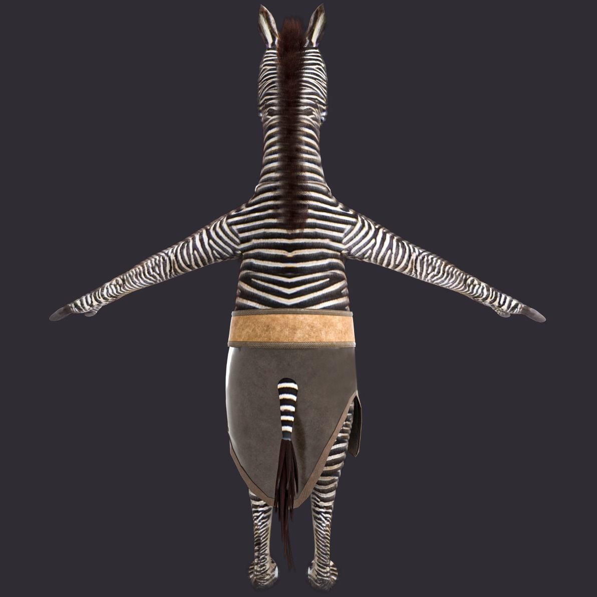 Cartoon Donkey Rigged 3D model_10