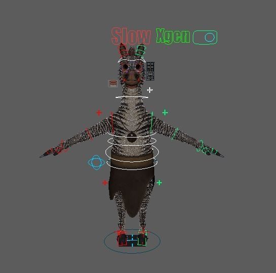 Cartoon Donkey Rigged 3D model_31