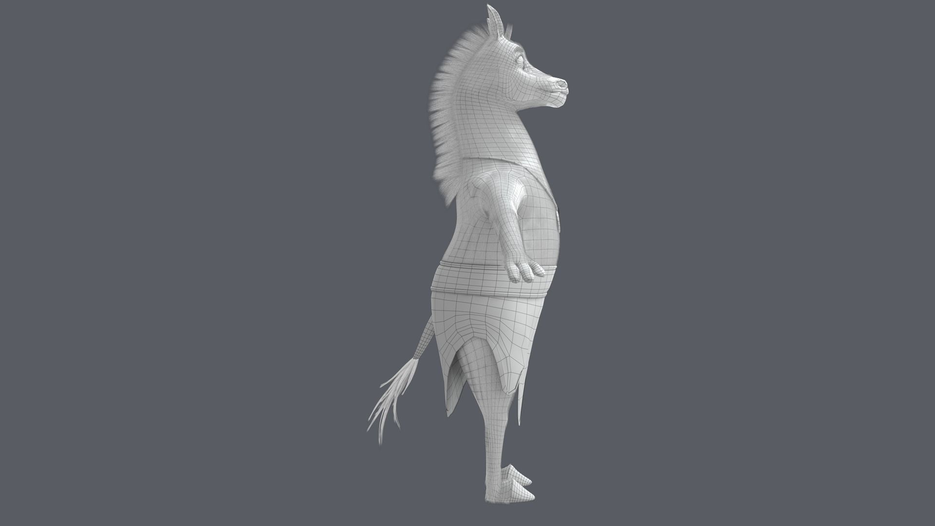 Cartoon Donkey Rigged 3D model_23