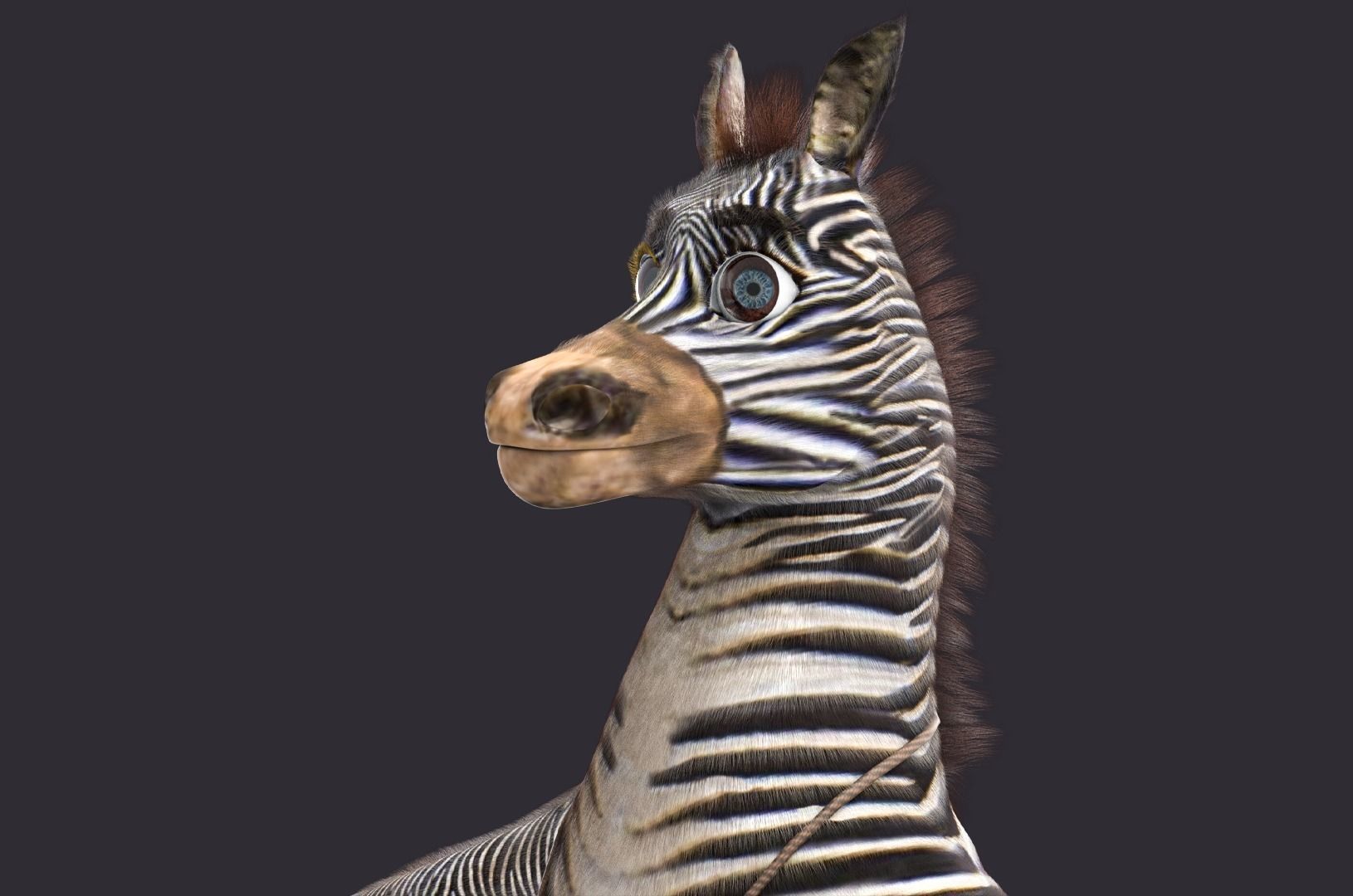 Cartoon Donkey Rigged 3D model_19