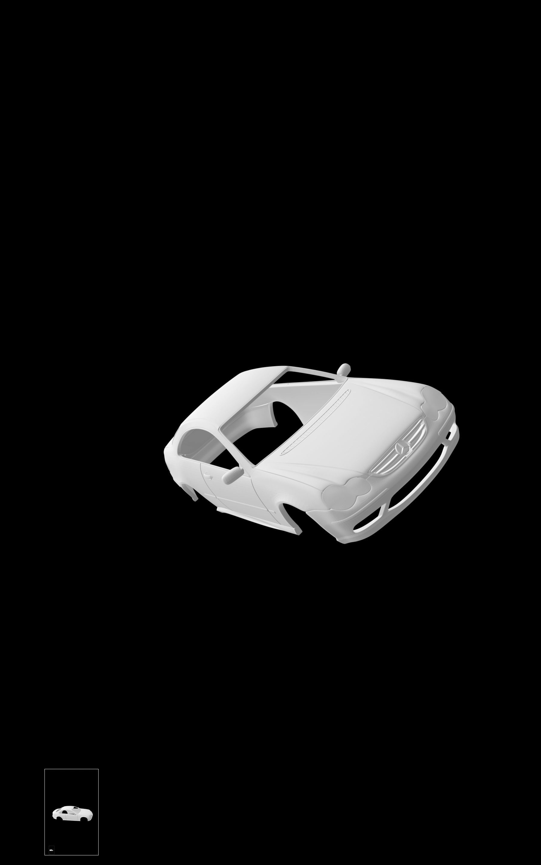 Mercedes Benz C55 AMG w209 3D print model_5