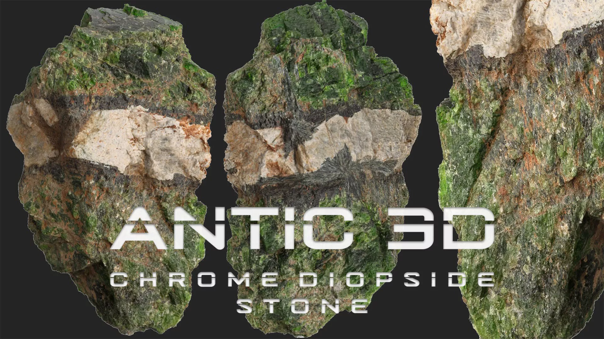 Chrome Diopside stone Low-poly 3D model