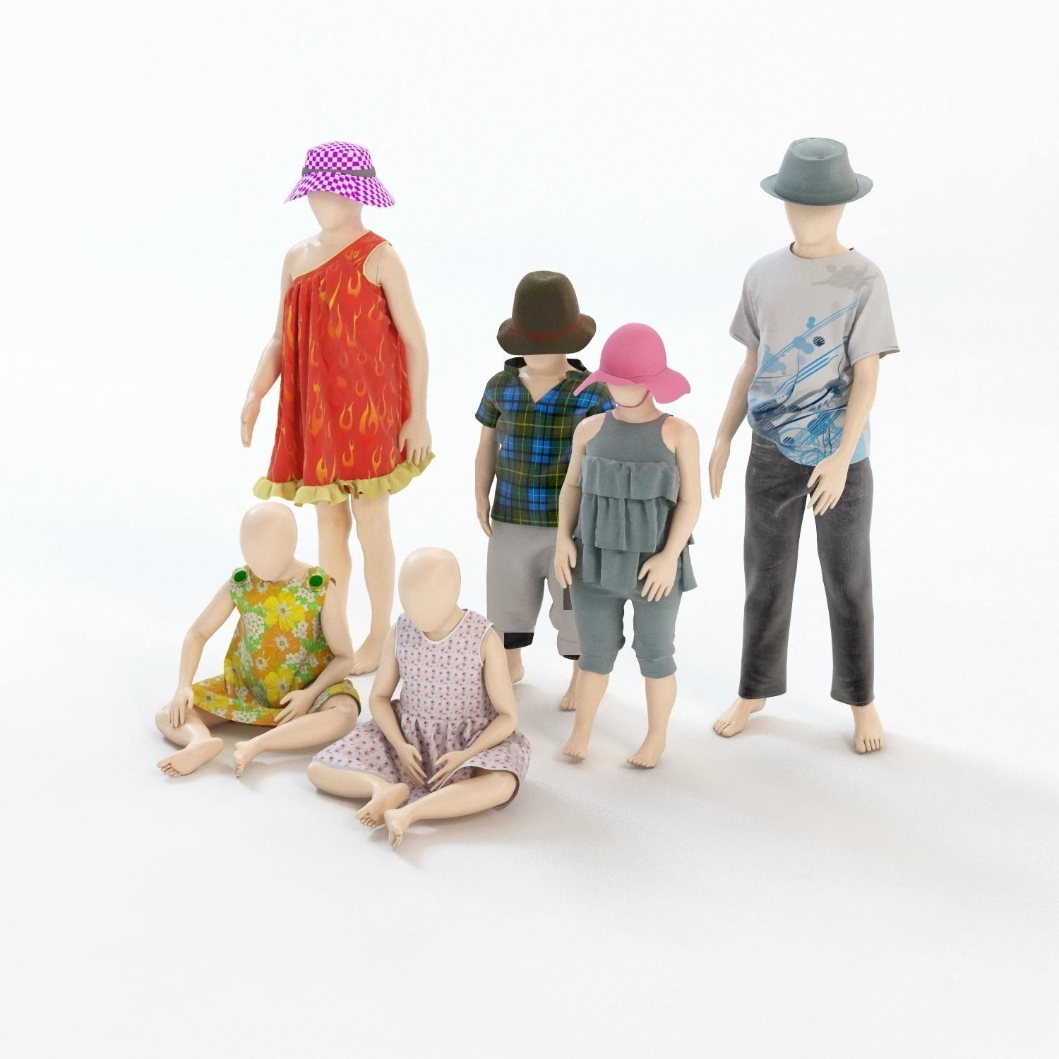 Mannequin Group 3D model CGTrader