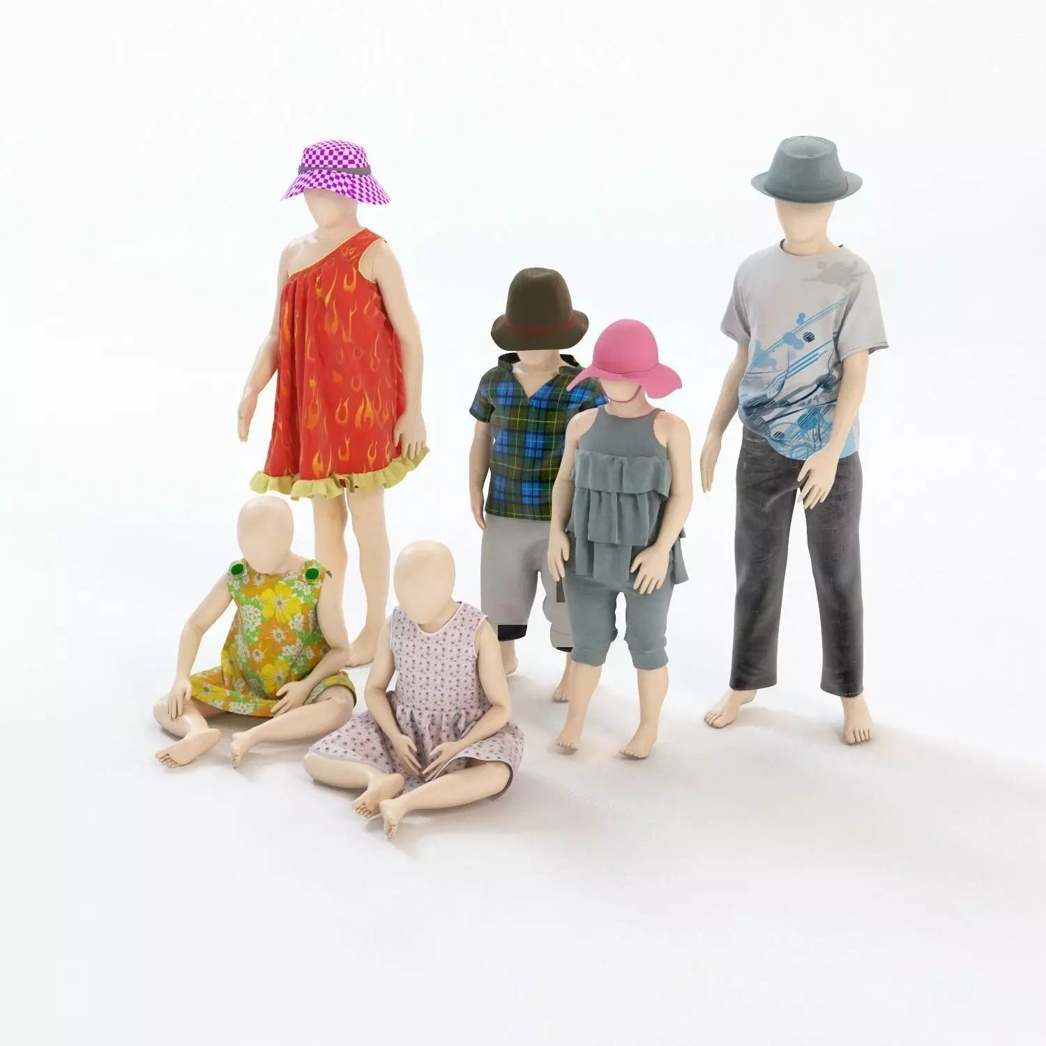 Mannequin Group 3D model_0