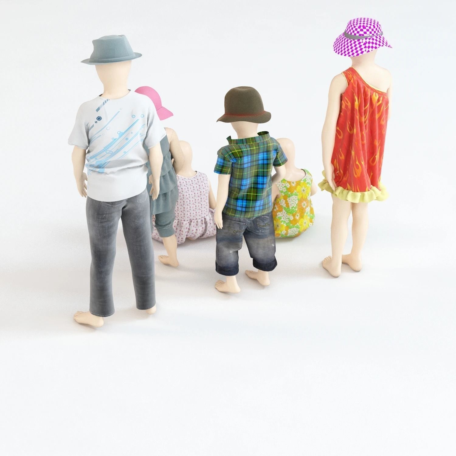 Mannequin Group 3D model_3