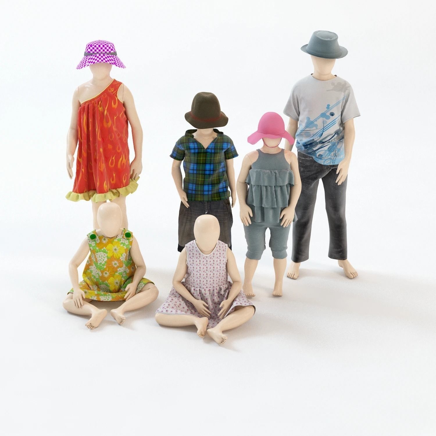 Mannequin Group 3D model_2