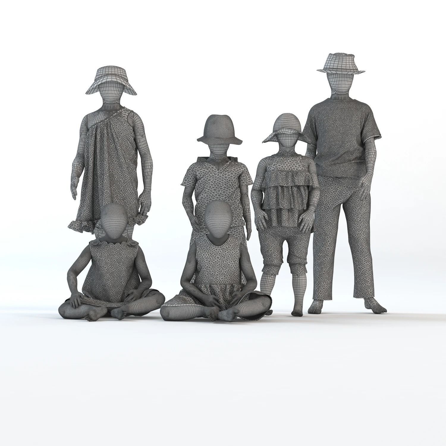 Mannequin Group 3D model_1
