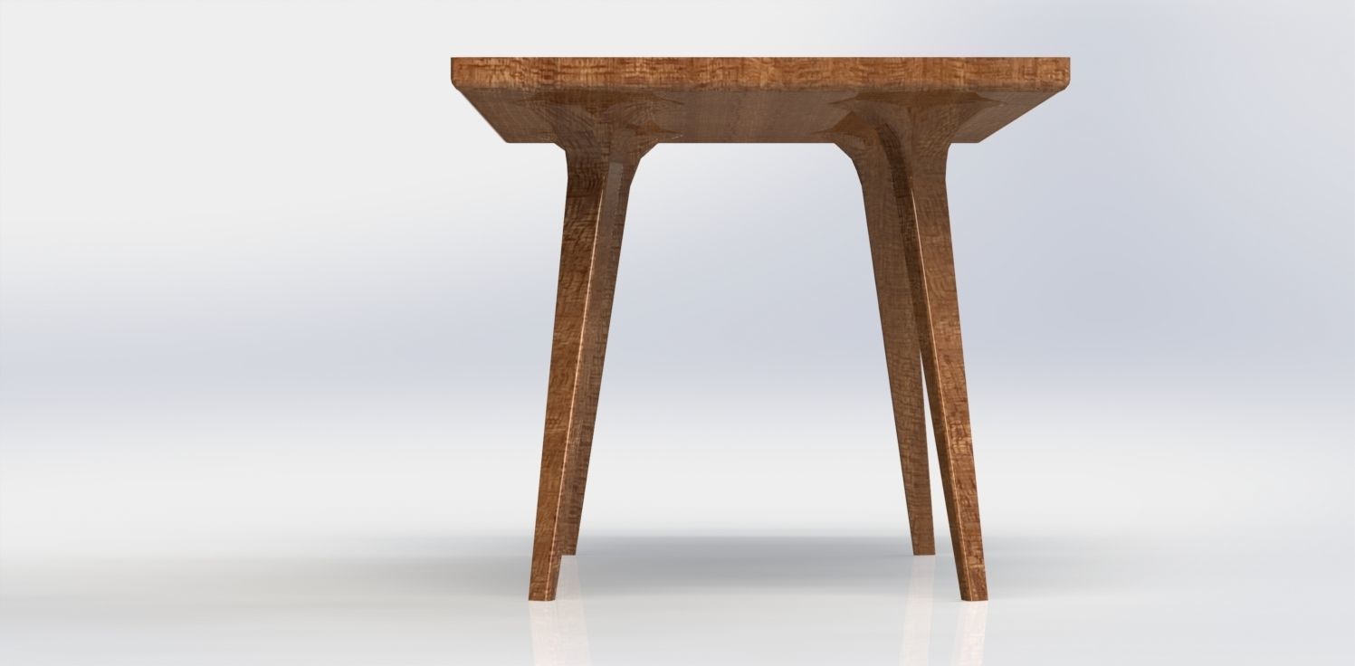 Table wooden with legs 3D model_2
