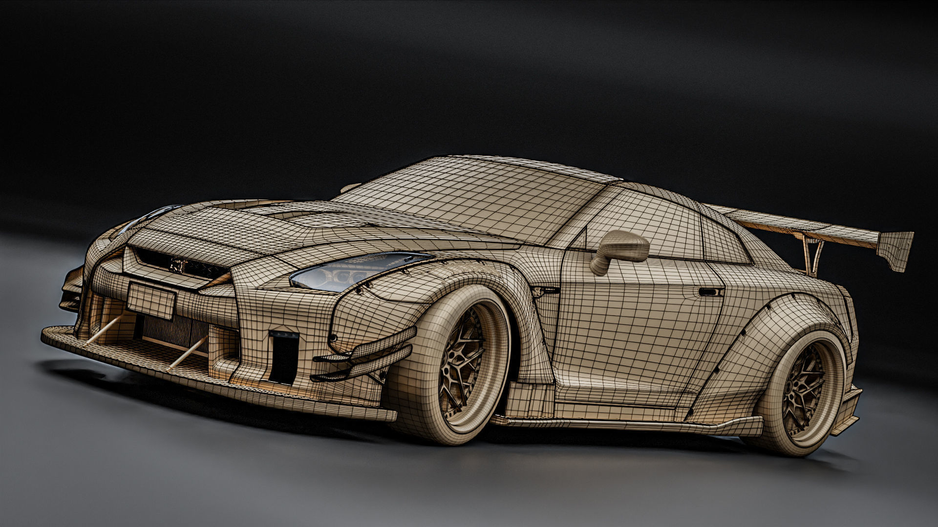 Nissan GTR R35 Liberty Walk Type 2 3D model_26