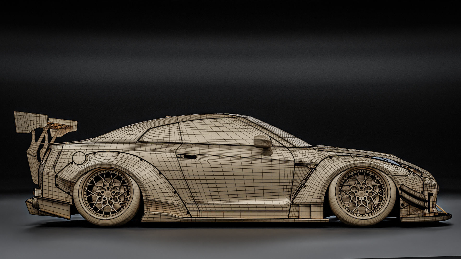 Nissan GTR R35 Liberty Walk Type 2 3D model_28