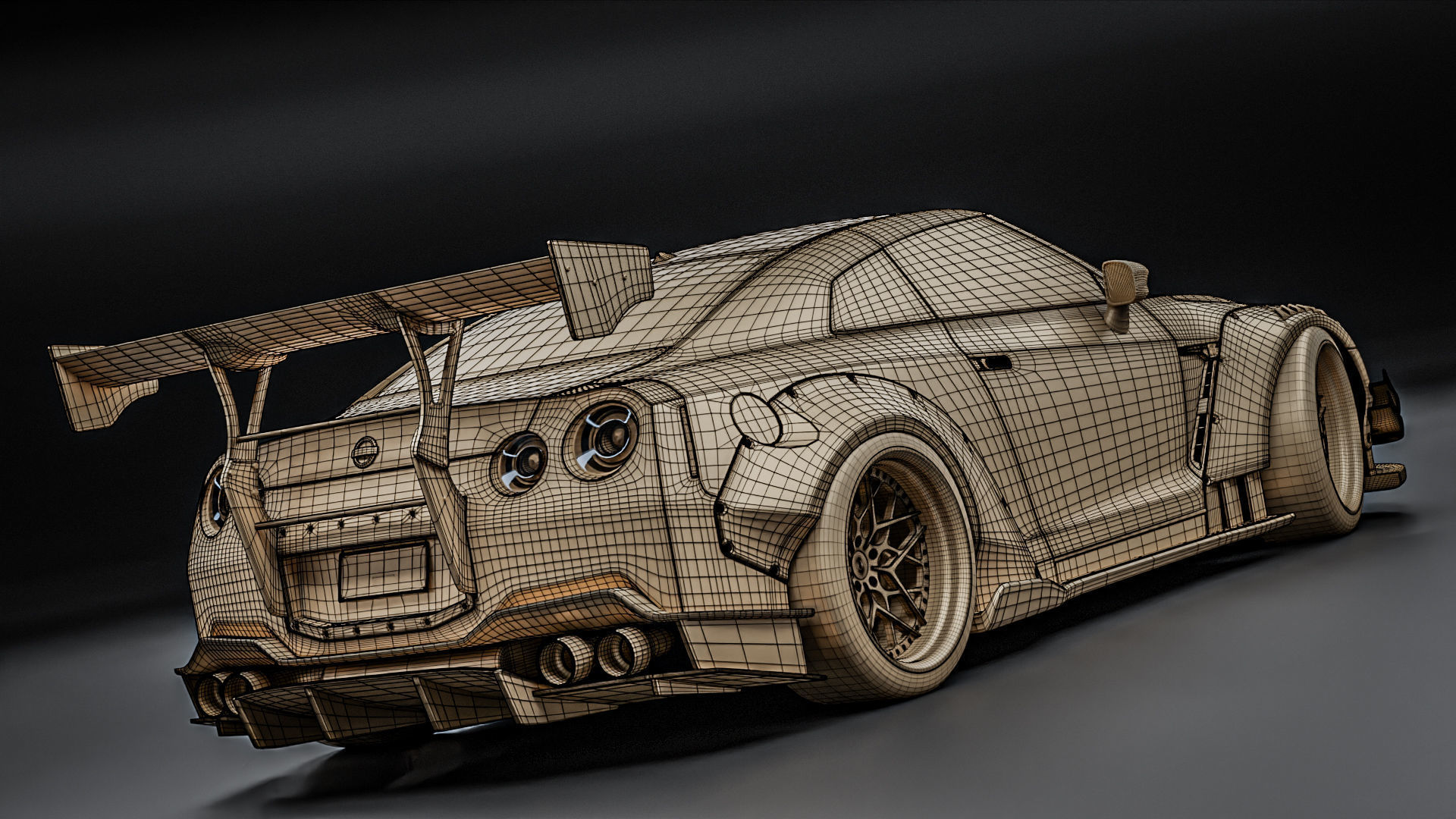 Nissan GTR R35 Liberty Walk Type 2 3D model_27