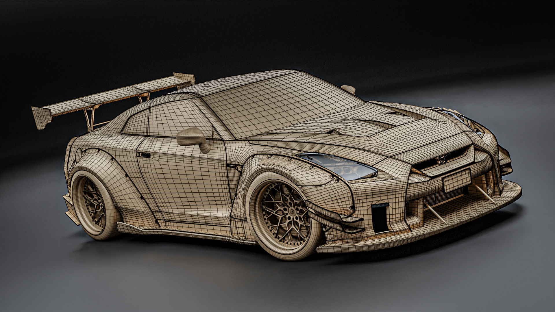 Nissan GTR R35 Liberty Walk Type 2 3D model_25