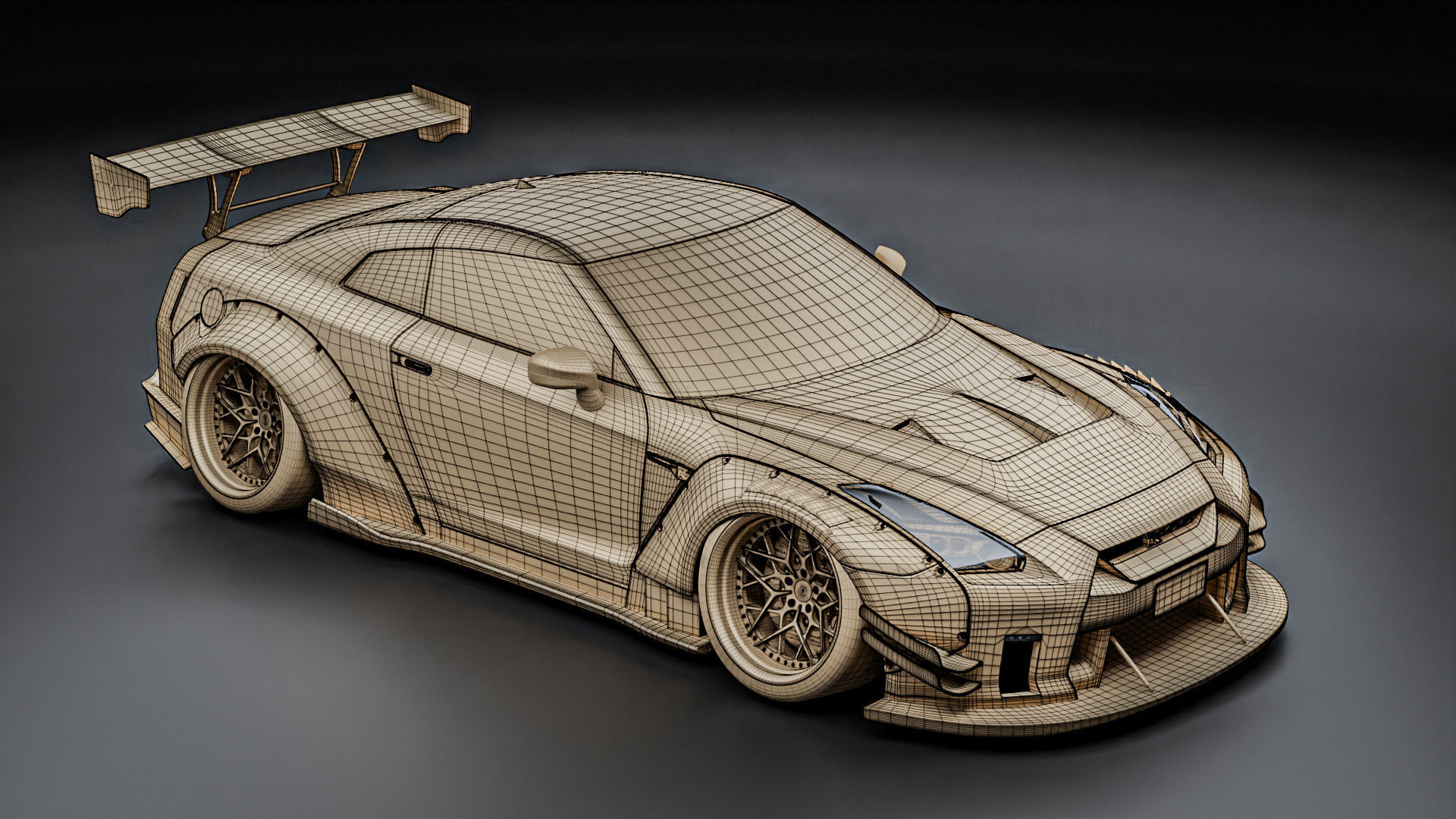 Nissan GTR R35 Liberty Walk Type 2 3D model_33