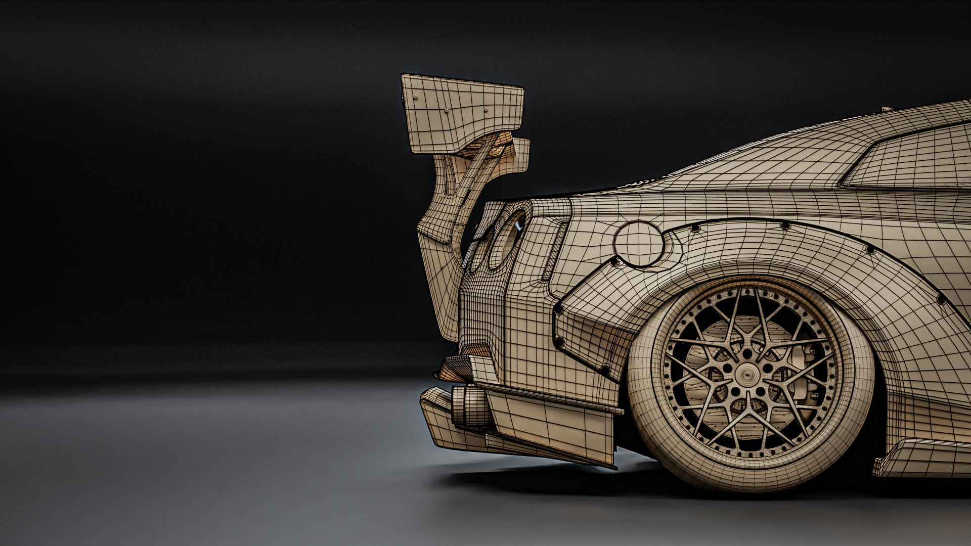 Nissan GTR R35 Liberty Walk Type 2 3D model_35