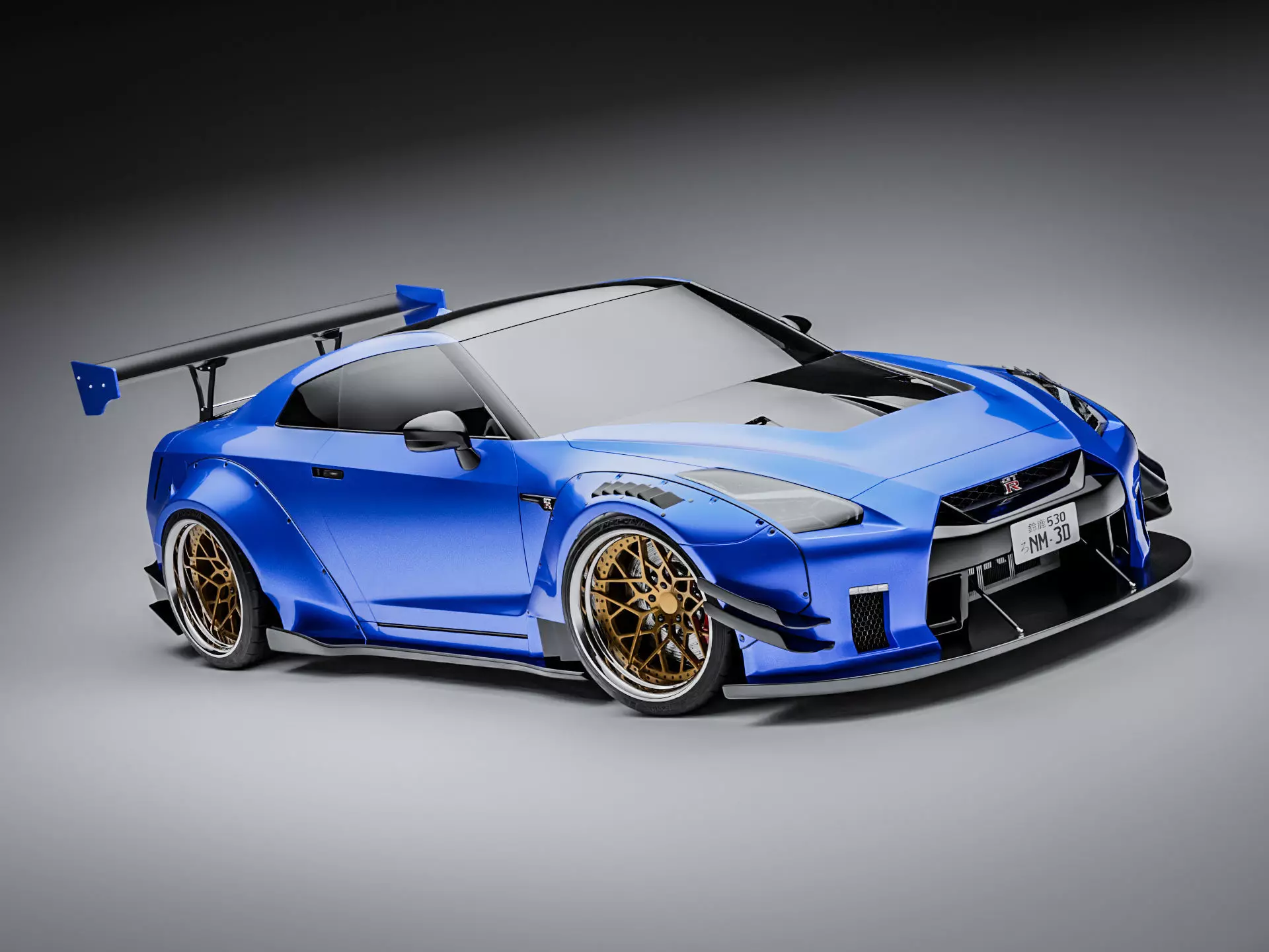 Nissan GTR R35 Liberty Walk Type 2 3D model_0