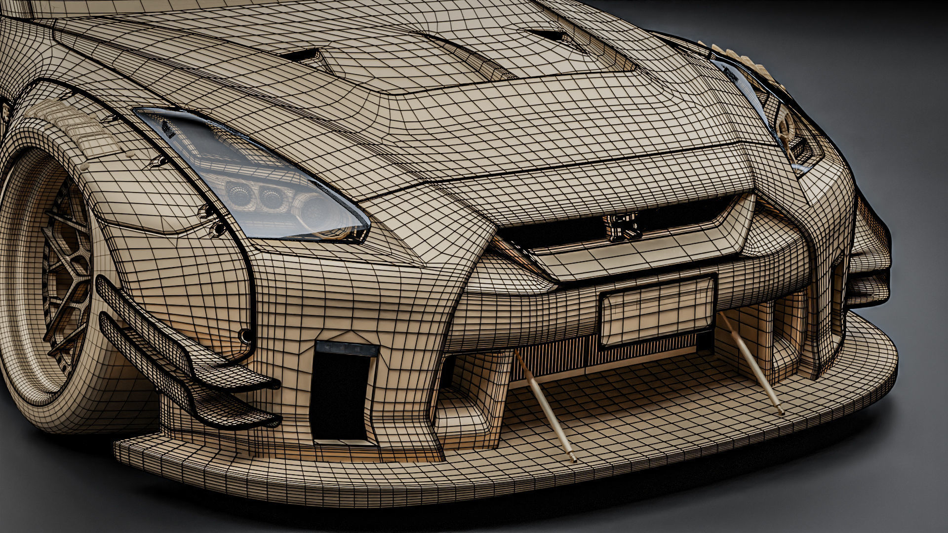 Nissan GTR R35 Liberty Walk Type 2 3D model_29