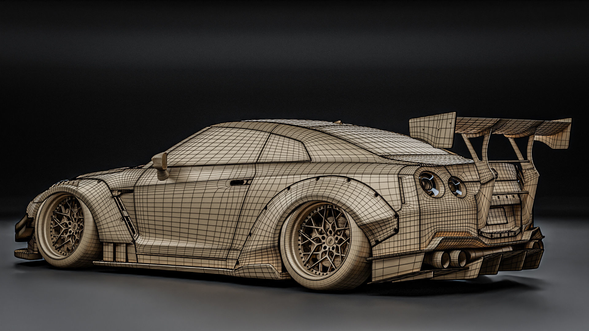 Nissan GTR R35 Liberty Walk Type 2 3D model_36
