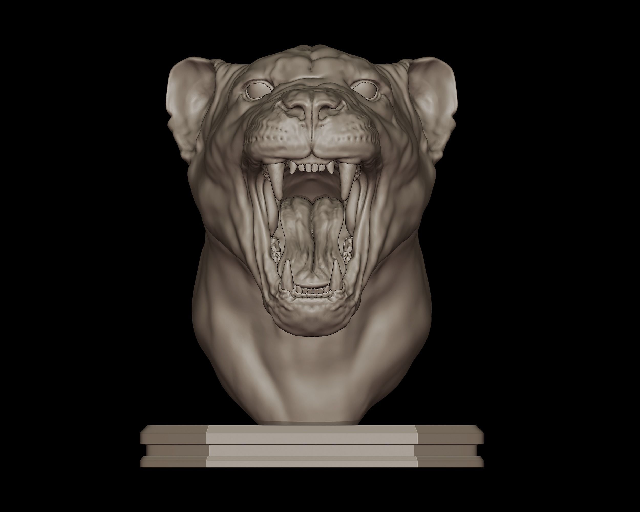 Lioness Bust 3D Print Model 3D print model_5