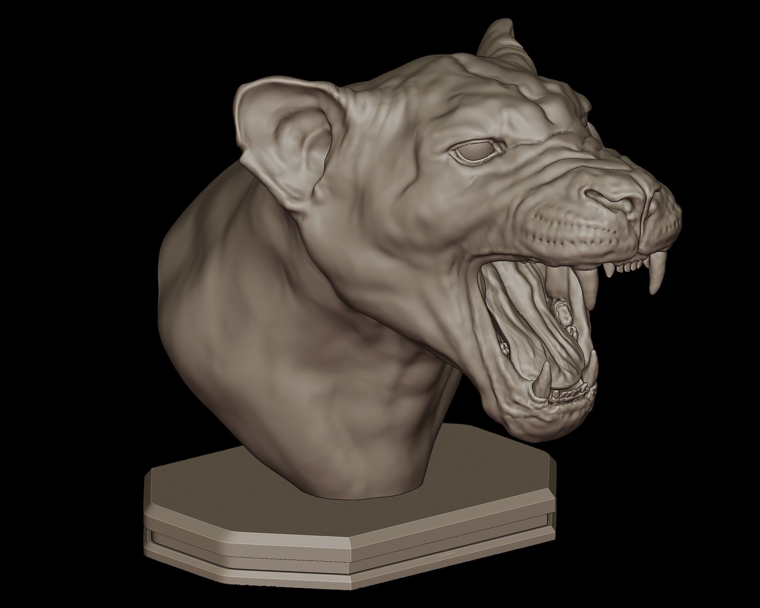 Lioness Bust 3D Print Model 3D print model_3