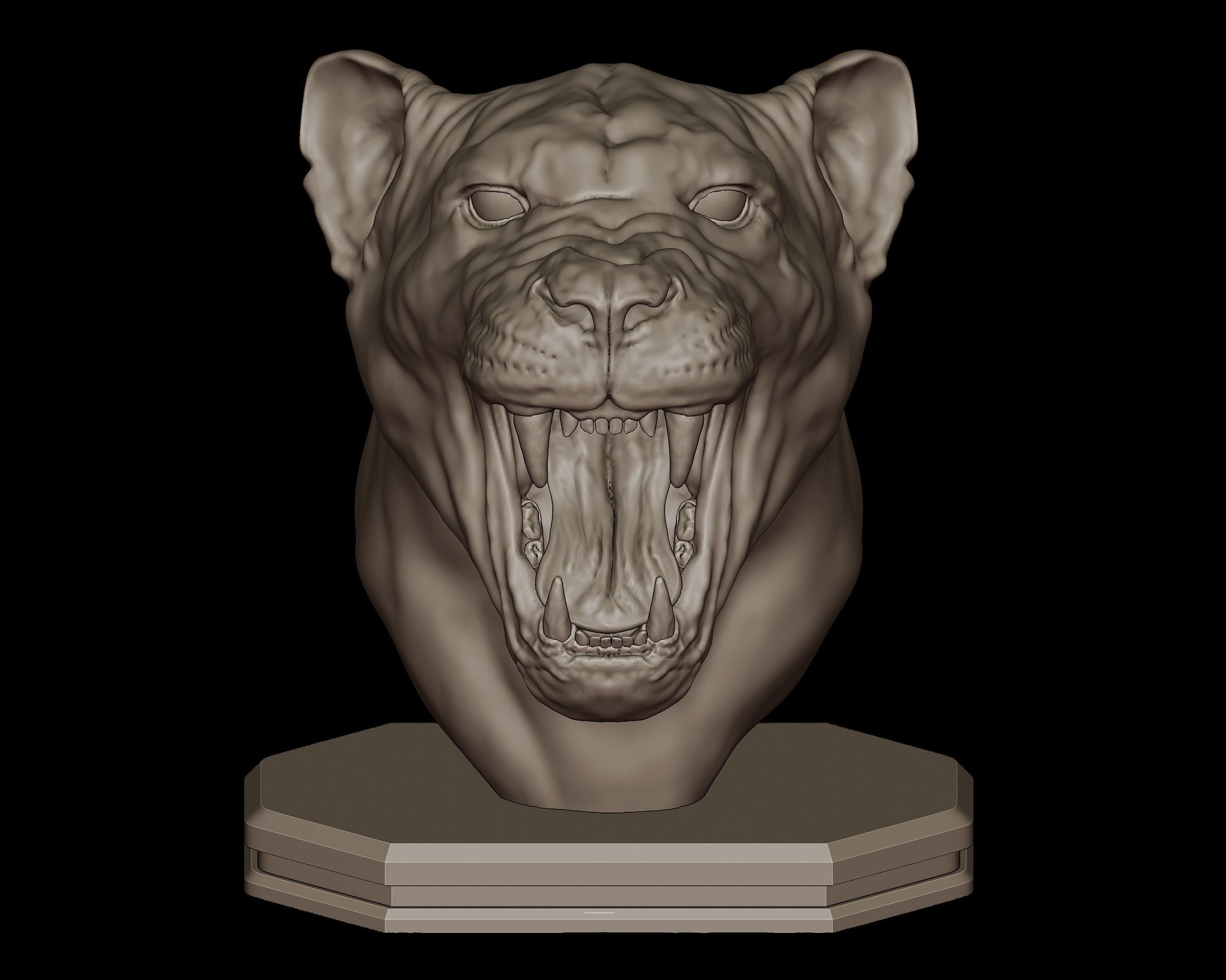 Lioness Bust 3D Print Model 3D print model_1