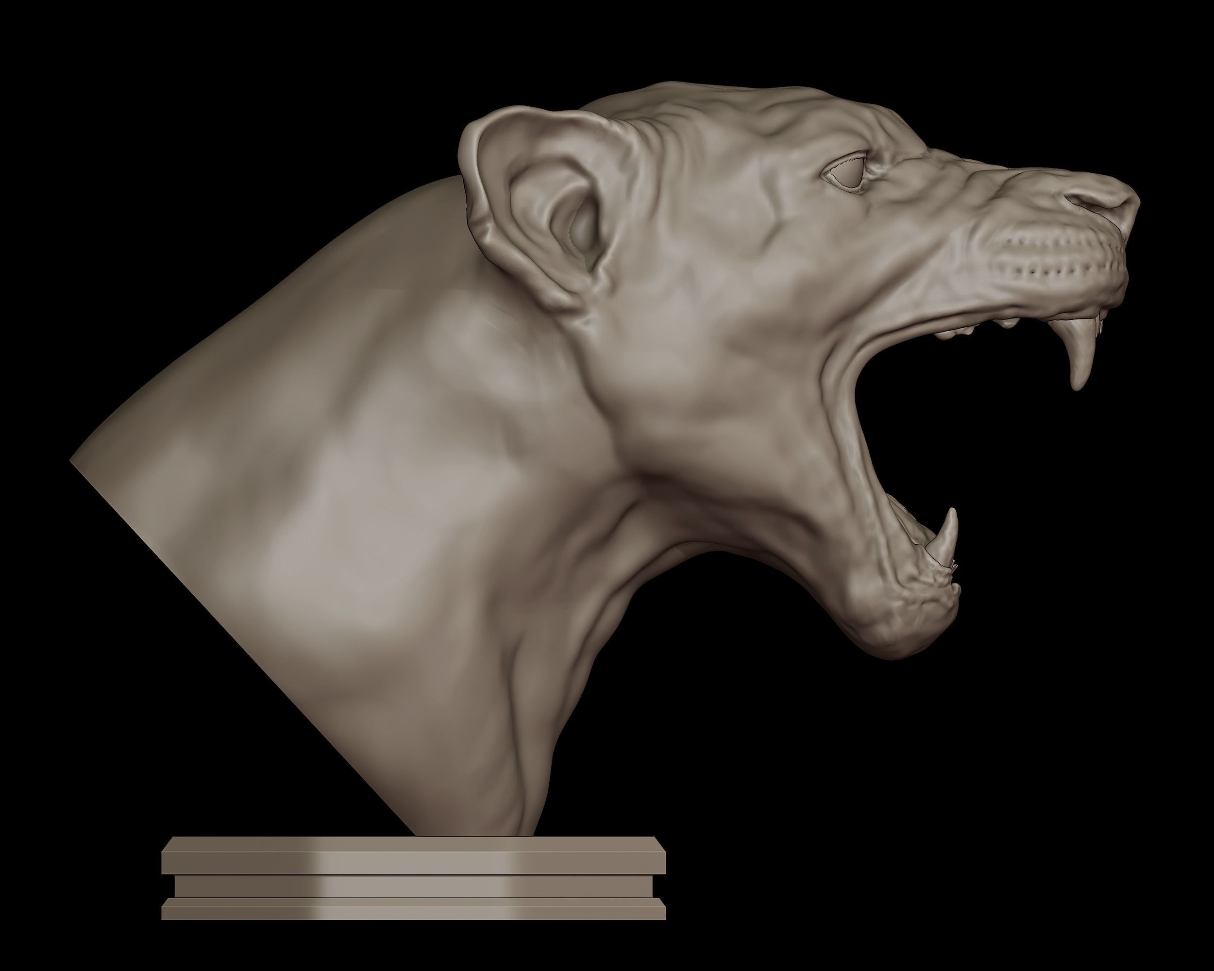 Lioness Bust 3D Print Model 3D print model_4